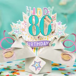 Second Nature Pop-up Card - 80th Birthday