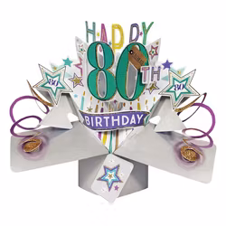 Second Nature Pop-up Card - 80th Birthday