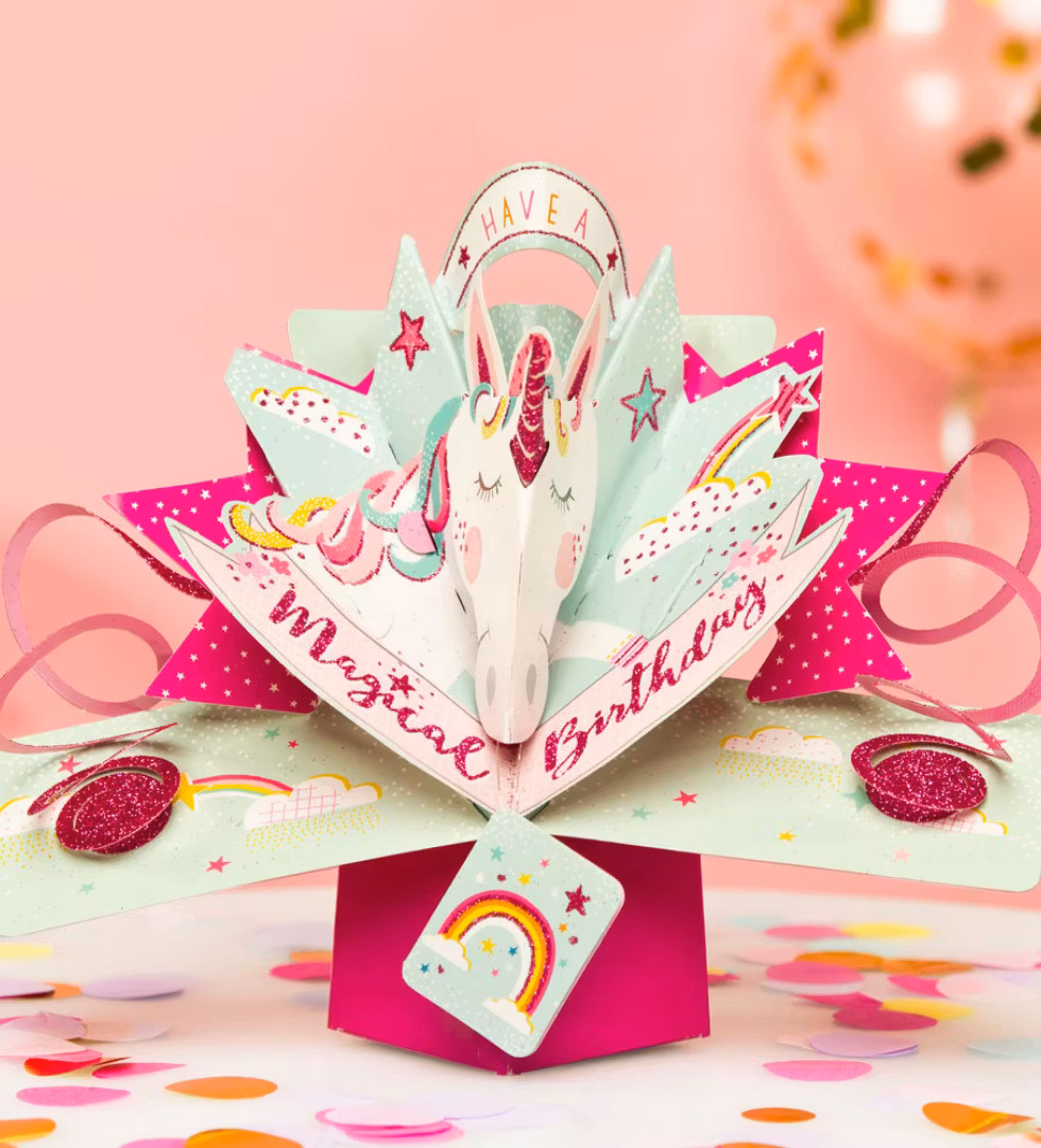 Second Nature  Pop-up Card - Birthday Unicorn