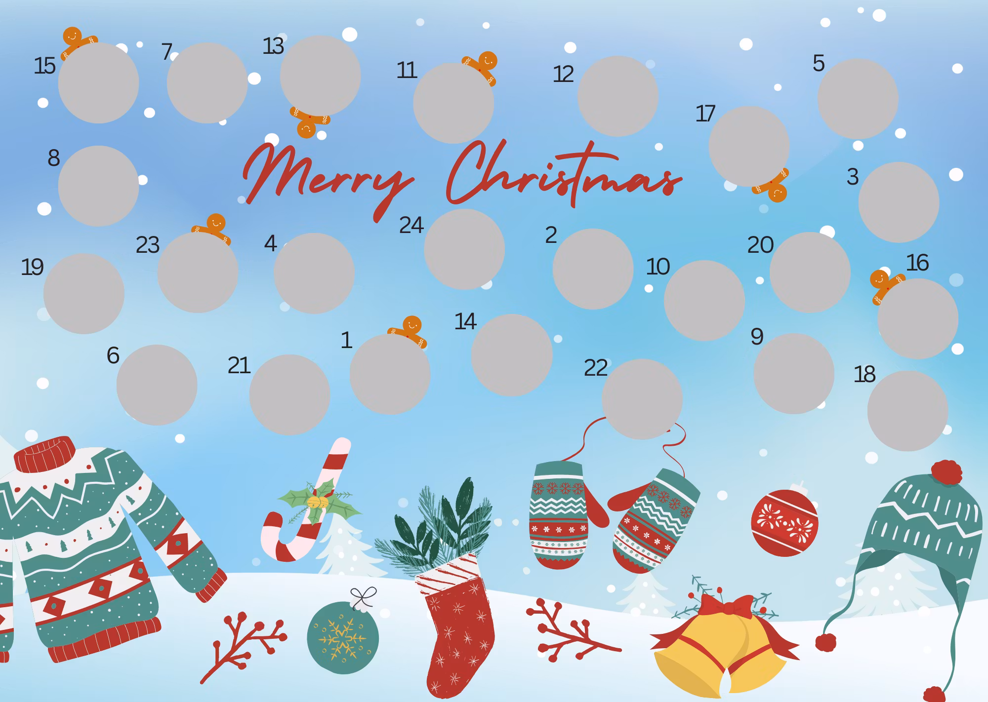 Scratch-off  Julekalender - Familiens Treningskalender