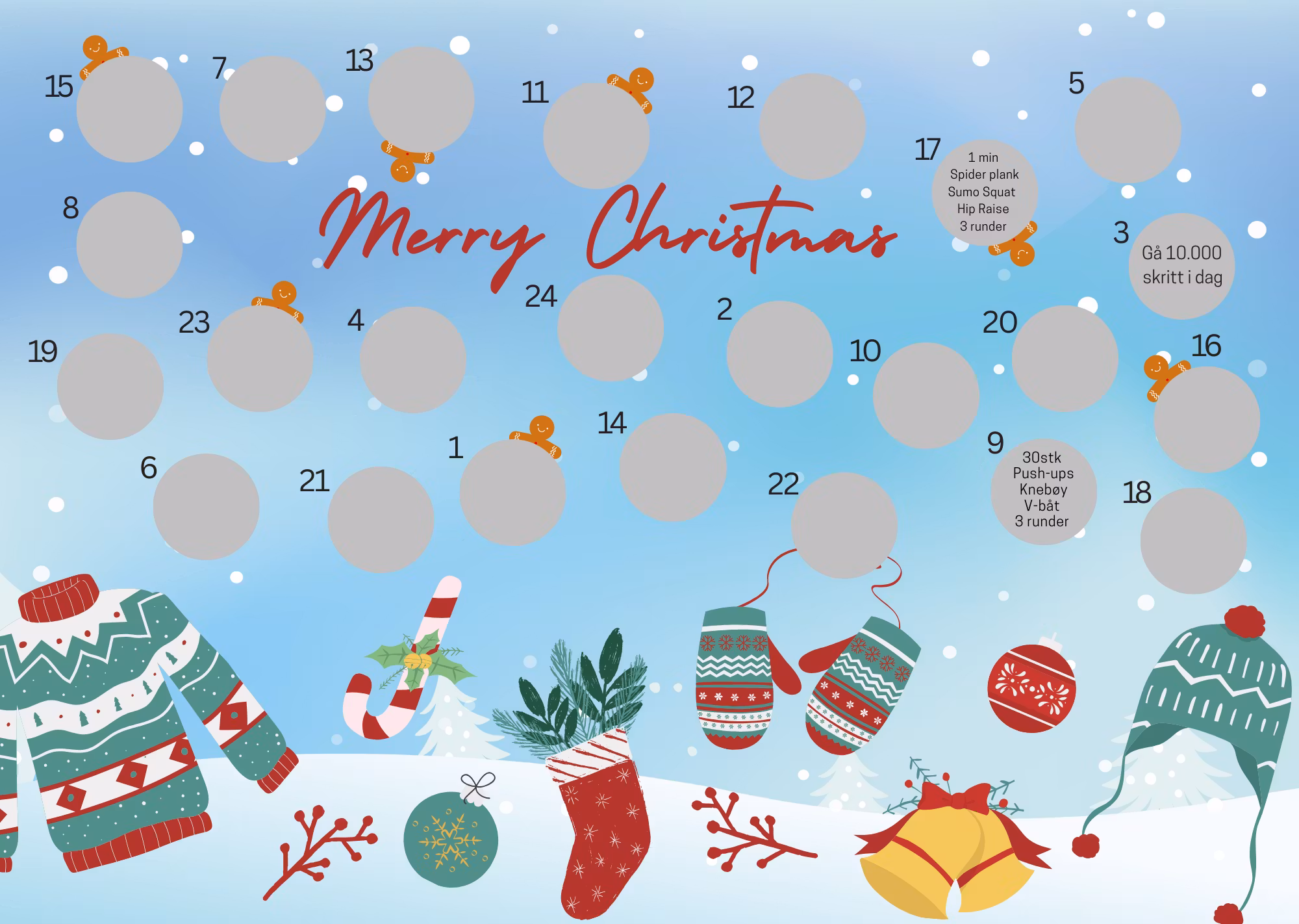 Scratch-off  Julekalender - Familiens Treningskalender