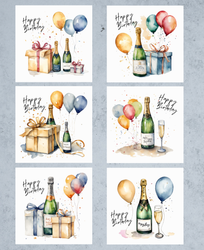6pk "Bobler og ballonger" Cards