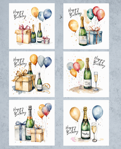 6pk "Bobler og ballonger" Cards