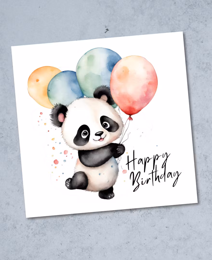 6pk Birthday Cards - Animals