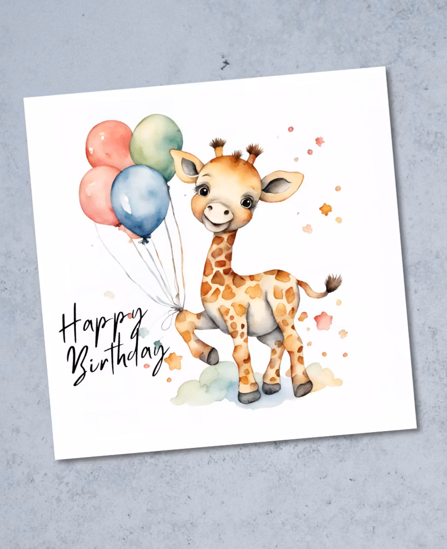 6pk Birthday Cards - Animals