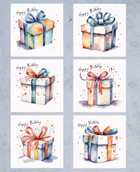 6pk Birthday Cards - Gaver