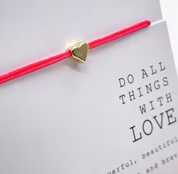 Parsley & Pepper - Friendship Bracelet - Heart - Mørk Rosa