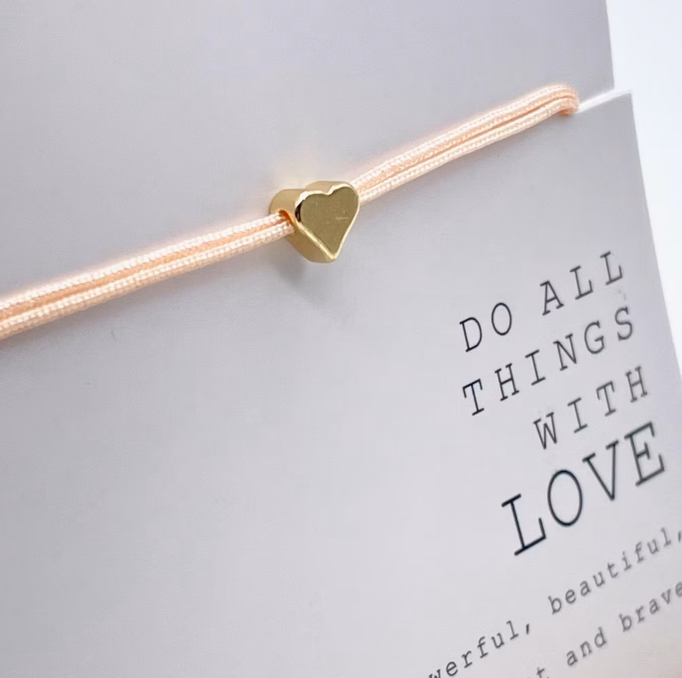 Parsley & Pepper - Friendship Bracelet - Heart -Peach