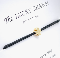 Parsley & Pepper - Lucky Charm Bracelet - Clover - Sort