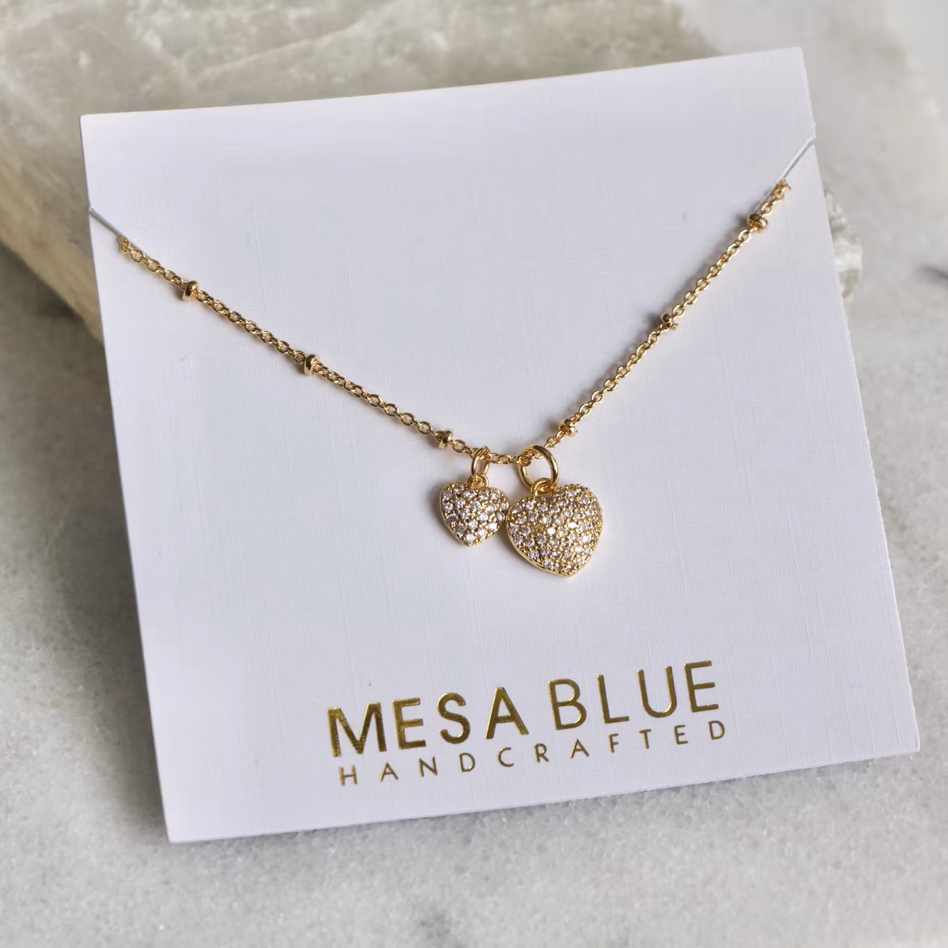 Mesa Blue - Double Heart  Necklace