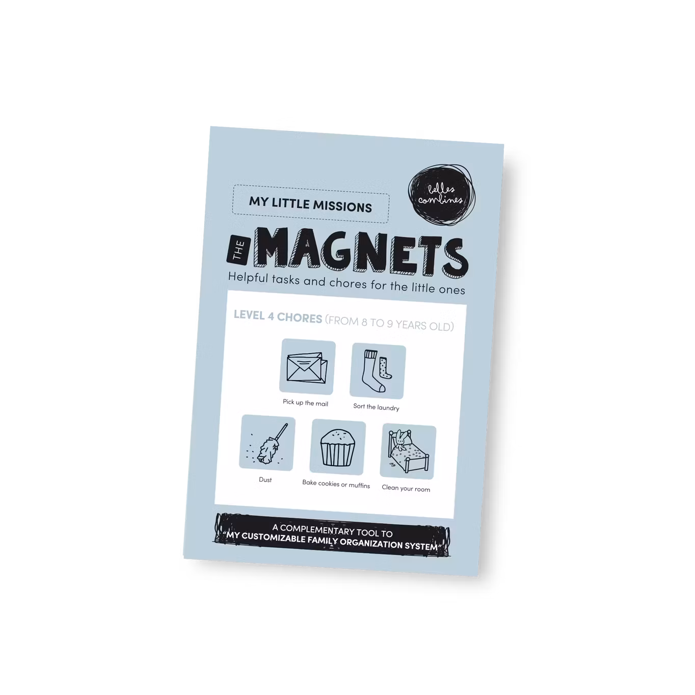 Kids Chores Magnets For Family Planner Level 4 (8-9 Years) - BLUE