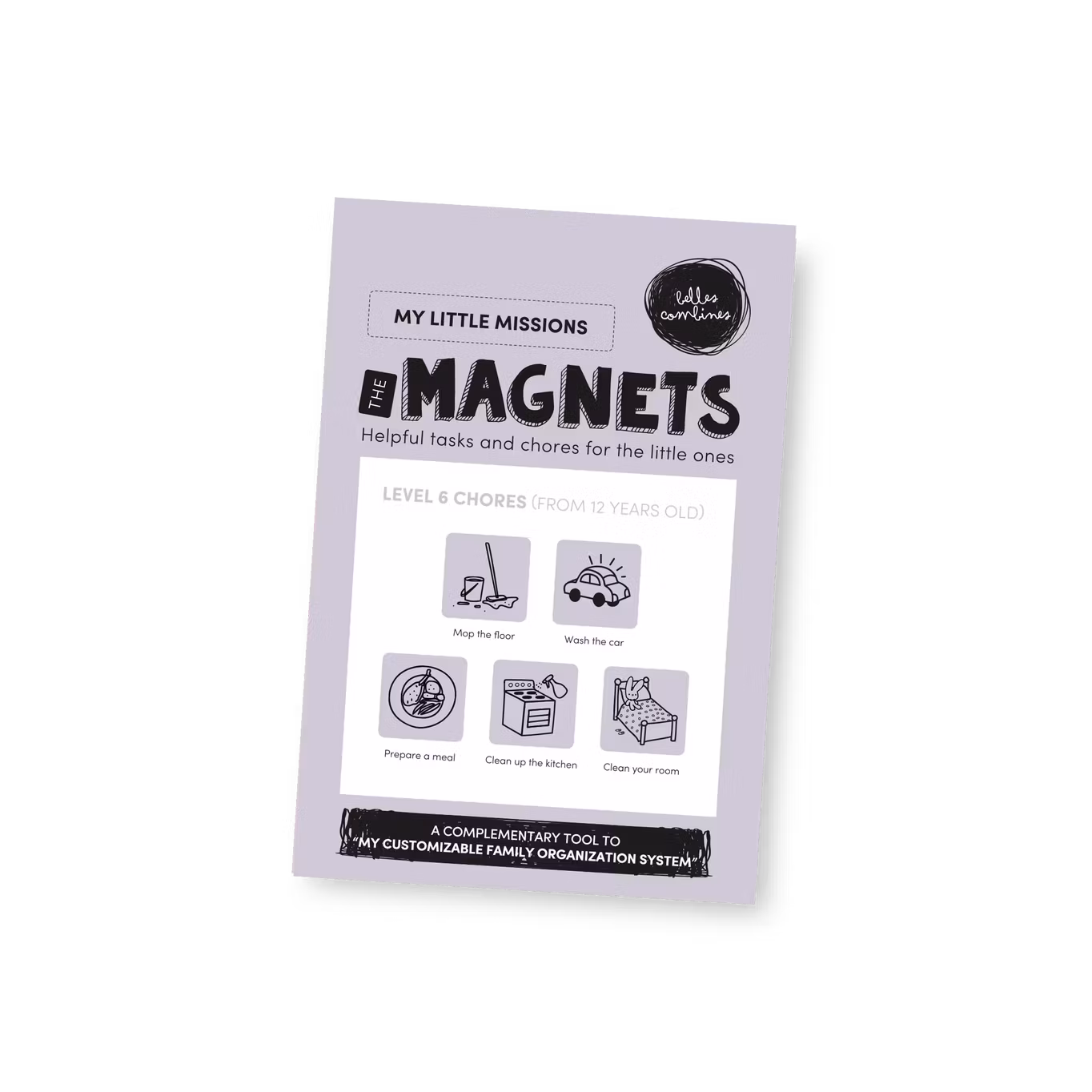 Kids Chores Magnets For Family Planner Level 6 (12y & Up) - Purple