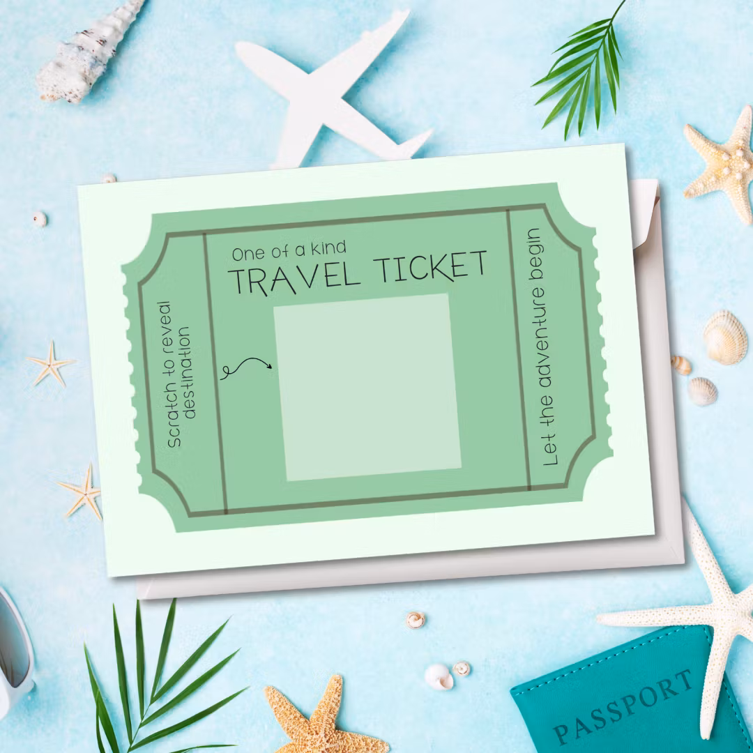 Raus Hverdag - Travel Ticket Skrapekort