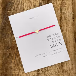 Parsley & Pepper - Friendship Bracelet - Heart - Mørk Rosa