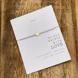 Parsley & Pepper - Friendship Bracelet - Gold Heart Grå