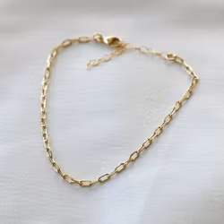 Katie Waltman - Miniature Paperclip Chain Gold Bracelet