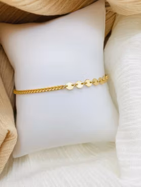 Kono & Co: Curb and Dot Gold Bracelet