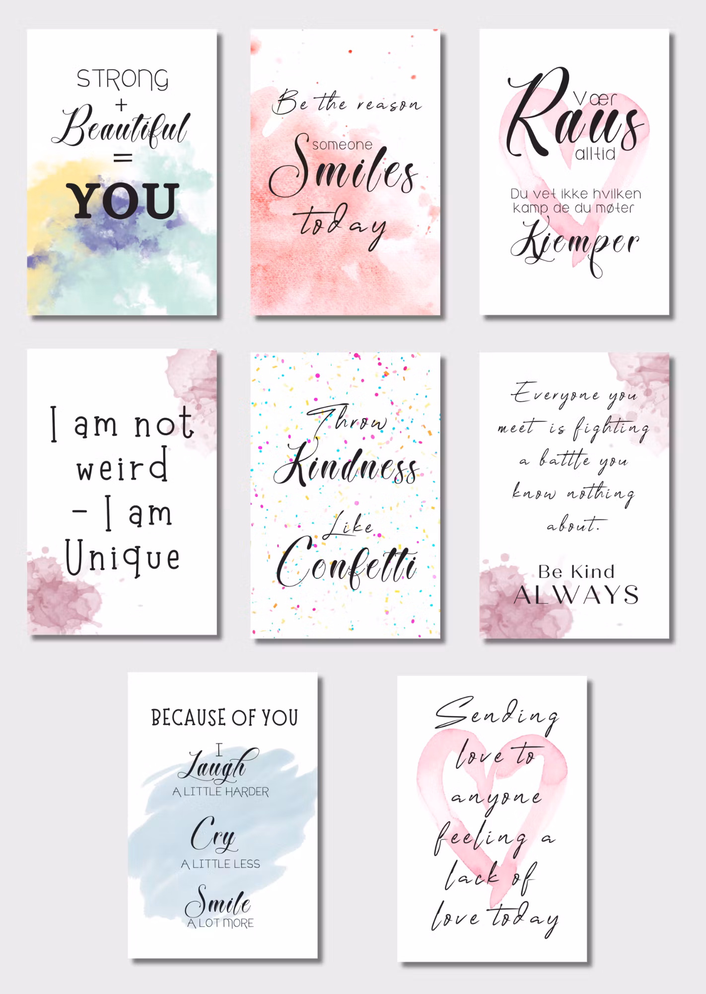 16pk "Kindness" Kort