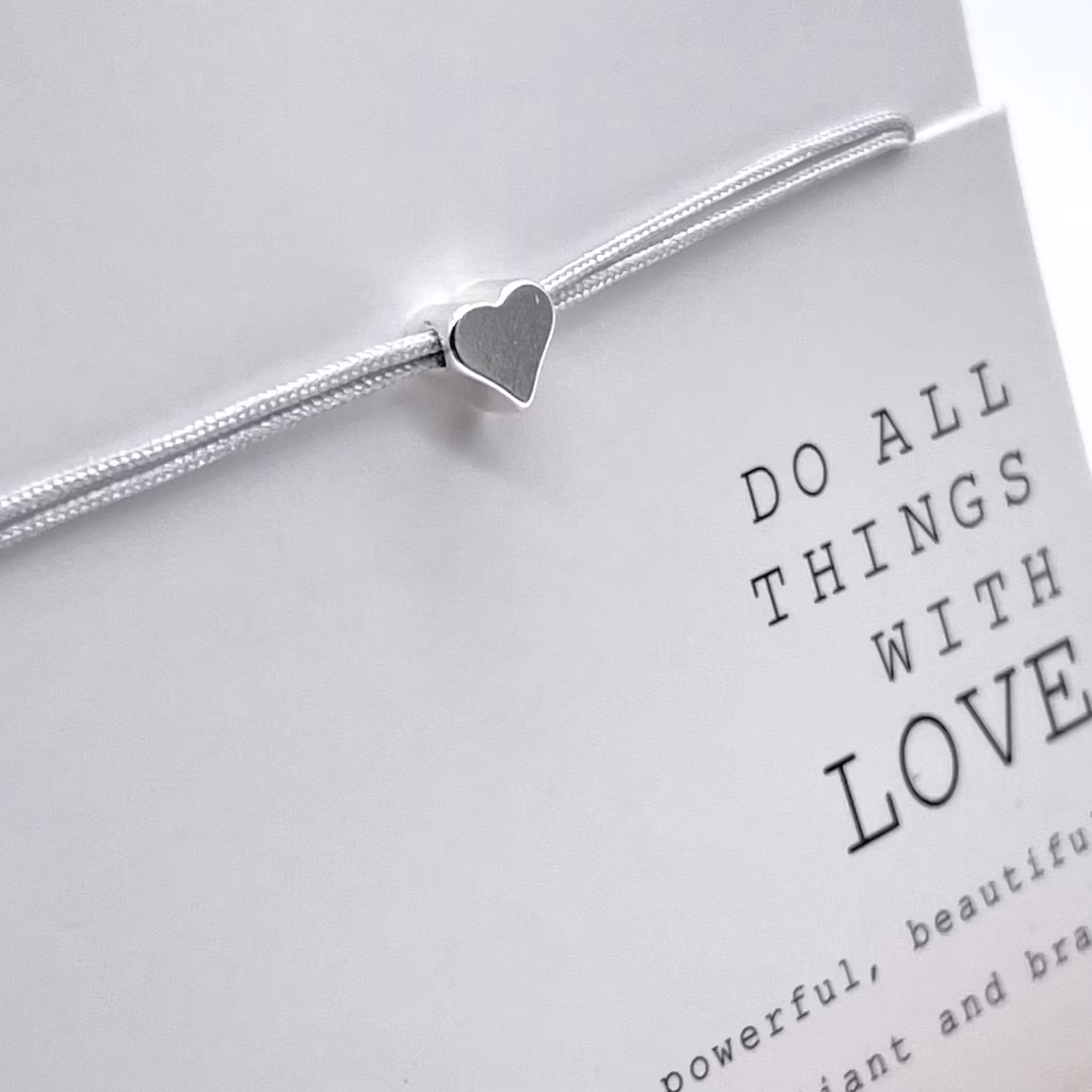 Parsley & Pepper - Friendship Bracelet - Silver Heart Grå