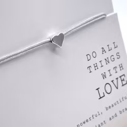 Parsley & Pepper - Friendship Bracelet - Silver Heart Grå