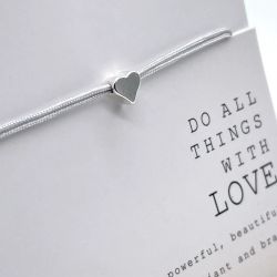 Parsley & Pepper - Friendship Bracelet - Silver Heart Grå