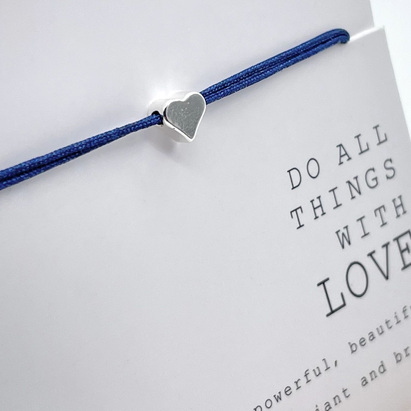 Parsley & Pepper - Friendship Bracelet - Silver Heart-  Blå