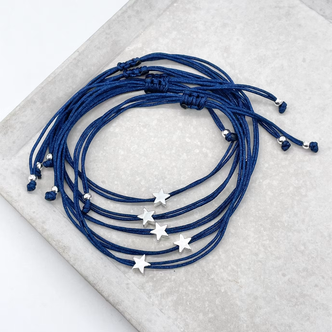 Parsley & Pepper - Friendship Bracelet - Silver Star - Blå