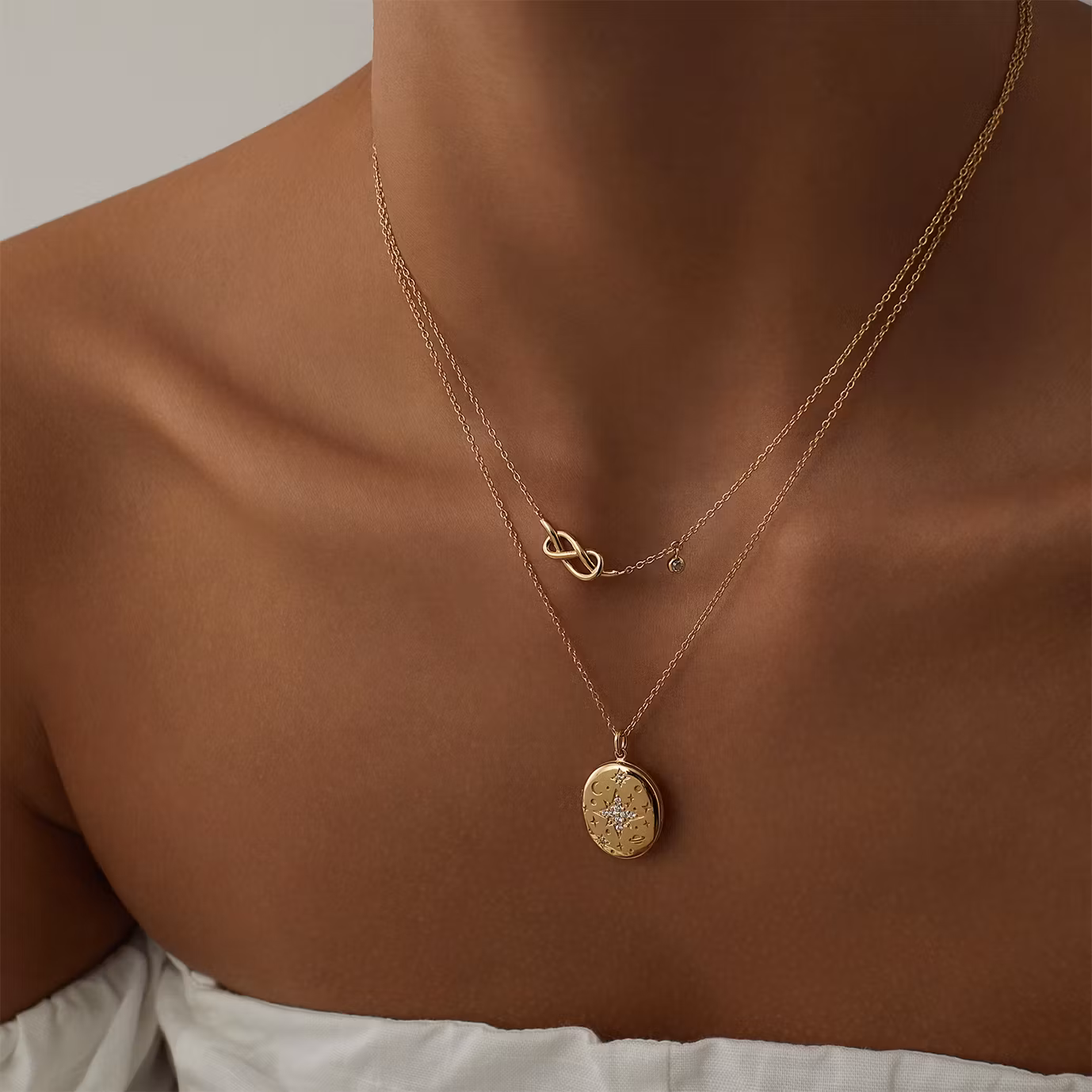 Wanderlust + Co - Flow Gold Drop Necklace