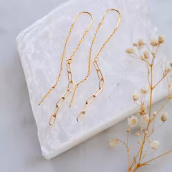 Mesa Blue -Paperclip Threader Earrings