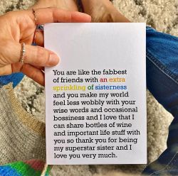 The Right Lines kort - ‘An Extra Sprinkling Of Sisterness’