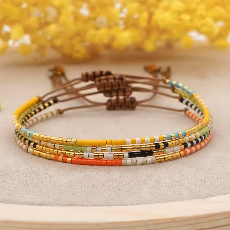 Mini Beads Armbånd - Gul