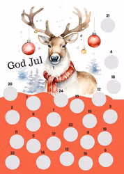 Scratch-off Julekalender - Reinsdyr