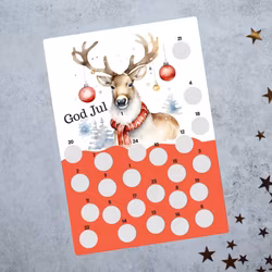 Scratch-off Julekalender - Reinsdyr