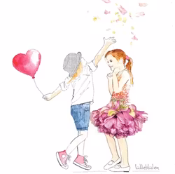 Lütteblüten kort - Barn med ballong