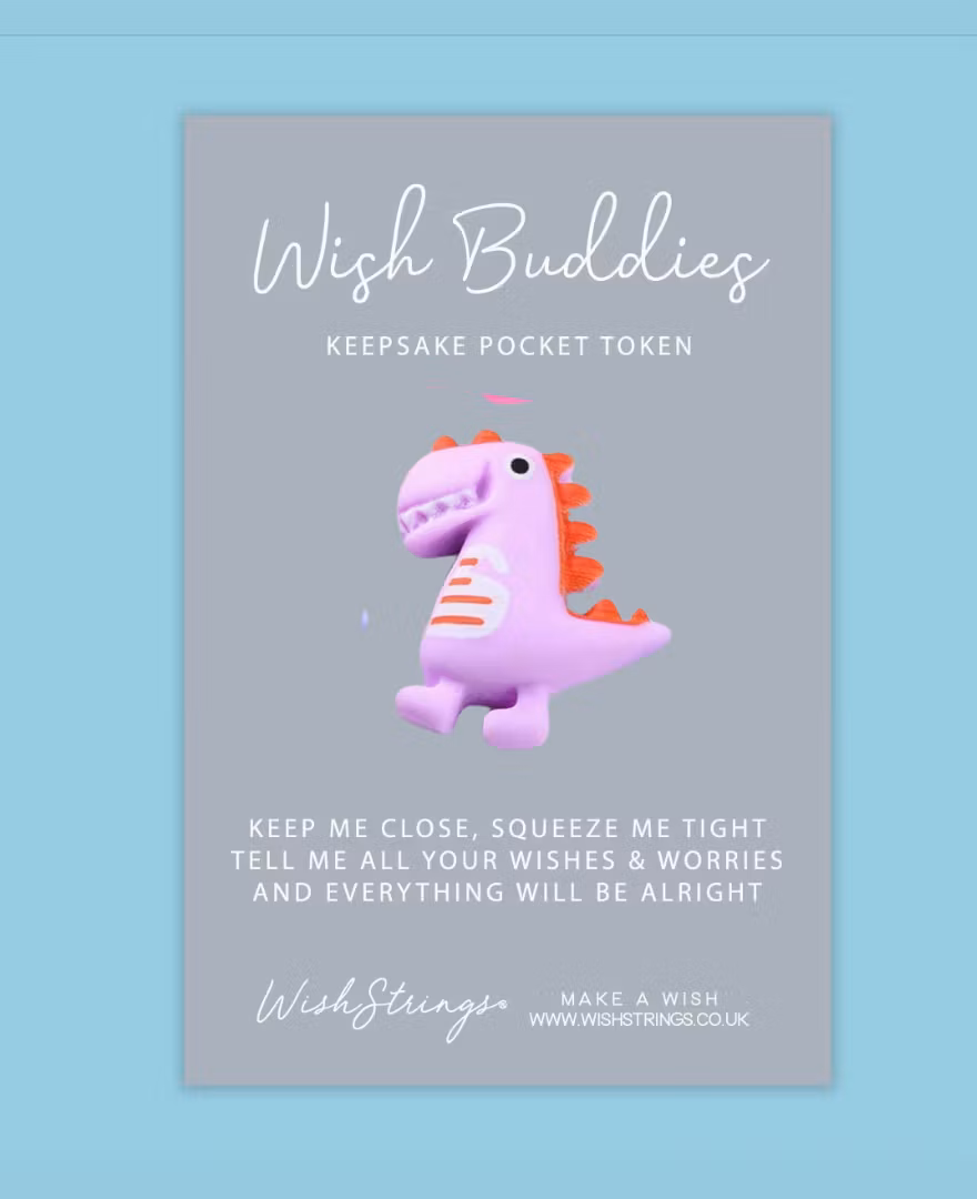 Wishstring Wishing Buddies Pockethug - Purple Dinosaur