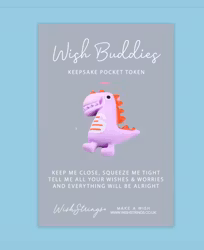 Wishstring Wishing Buddies Pockethug - Purple Dinosaur
