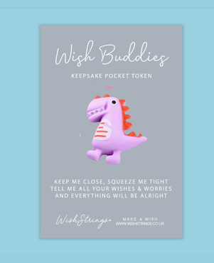 Wishstring Wishing Buddies Pockethug - Purple Dinosaur