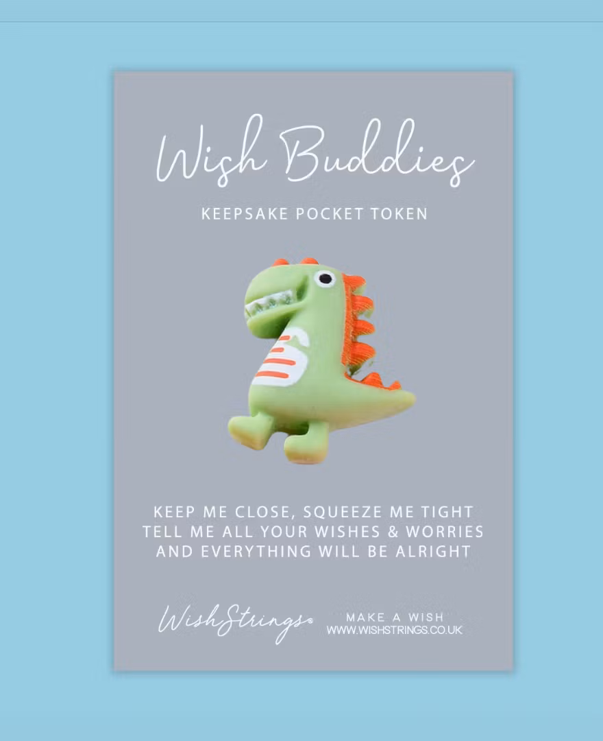 Wishing Buddies Pockethug - Gurønn Dinosaur