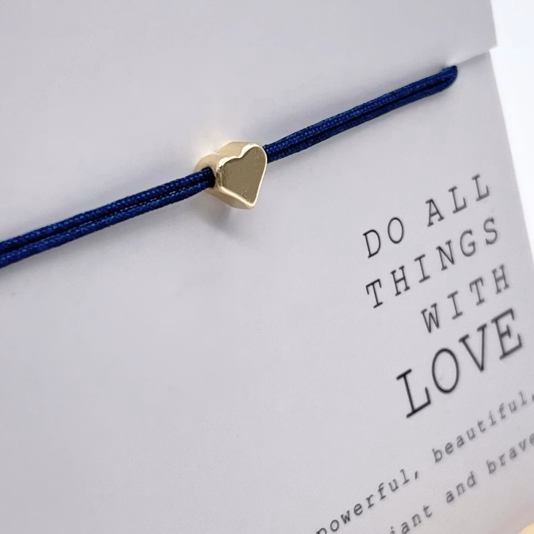 Parsley & Pepper - Friendship Heart Bracelet  - Mørk Blå
