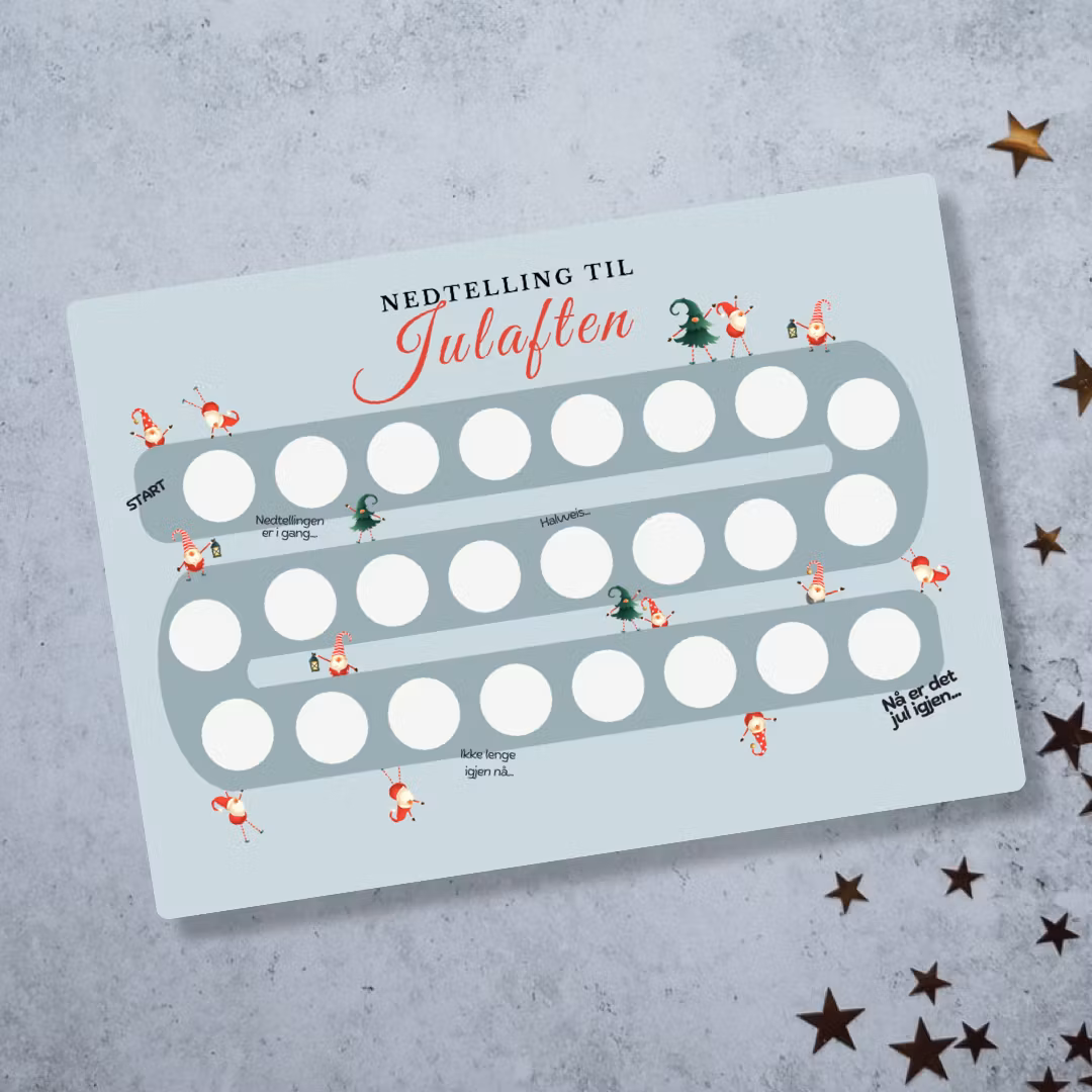 Scratch-off Julekalender - Nedtelling til Julaften