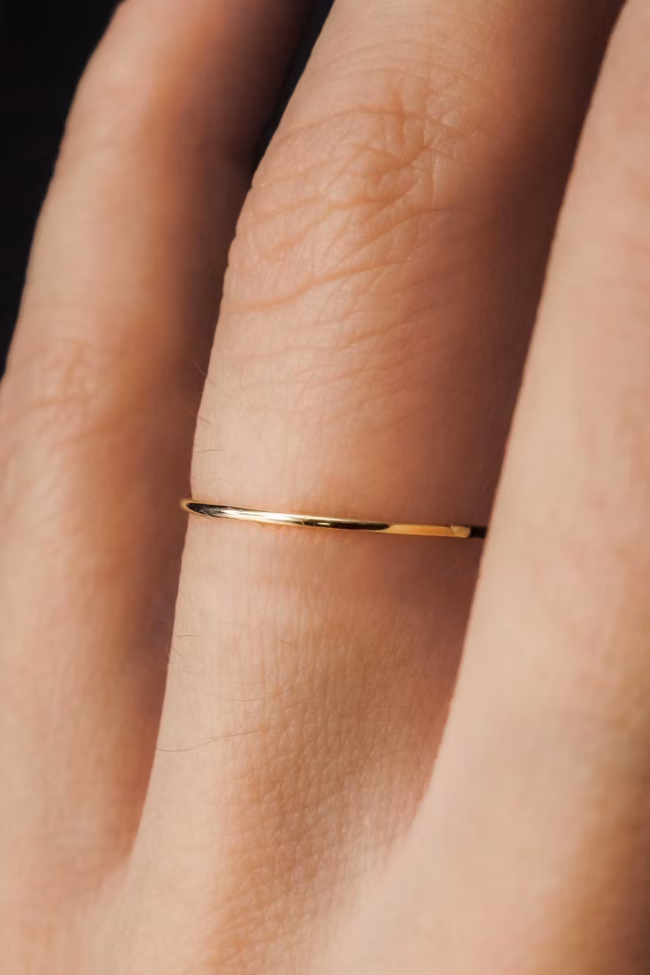Ultra Thin Stacking Gold ring - size 10