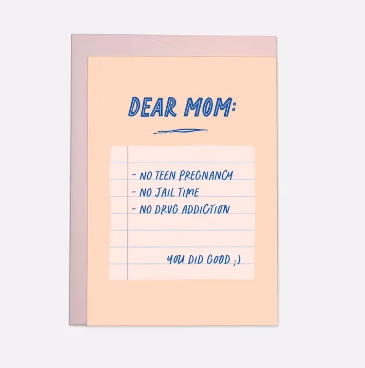 Kaart Blanche - Dear mom you did good