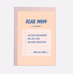 Kaart Blanche - Dear mom you did good