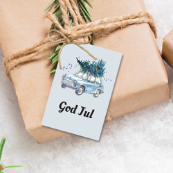 Julebil Til-fra-lapper - 10pk