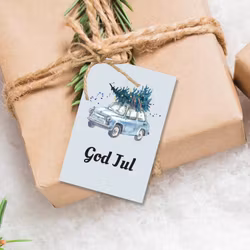 Julebil Til-fra-lapper - 10pk