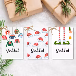 30 stk Til-fra-lapper - 3 ulike design