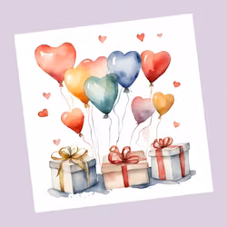 Kort - Gaver og ballonger