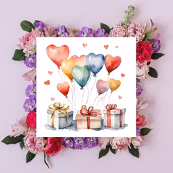 Kort - Gaver og ballonger