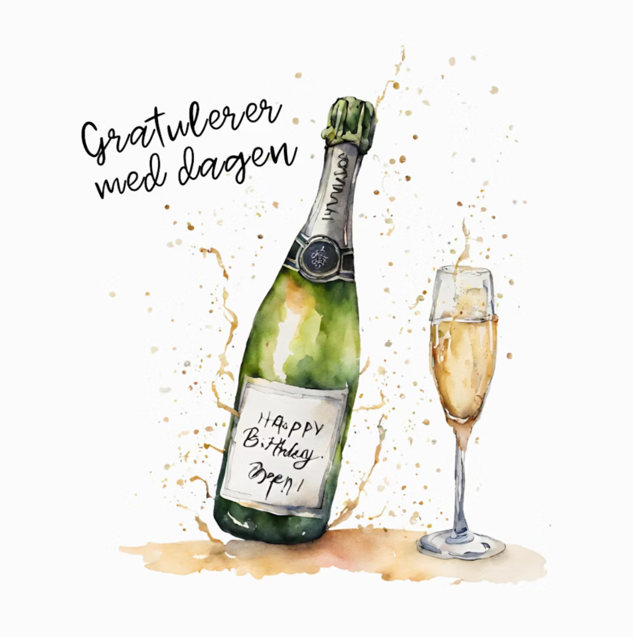 6pk Gratulerer med dagen kort