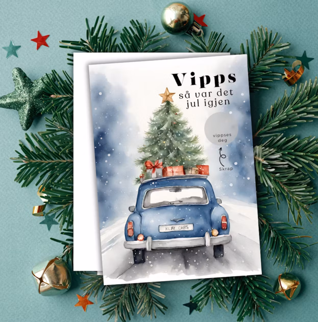 Vippskort - Hjem til jul